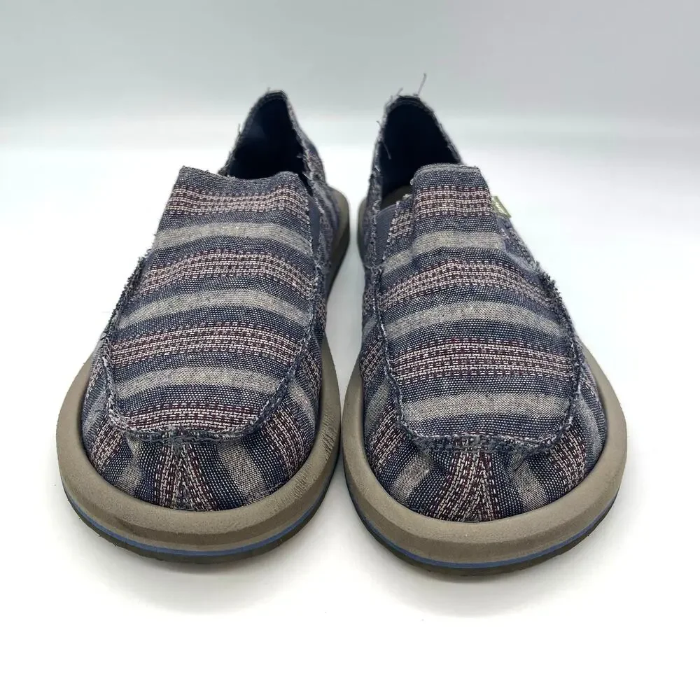Sanuk Men's / Boys Sidewalk Surfer Canvas Slip-on Shoes Loafers Size 6